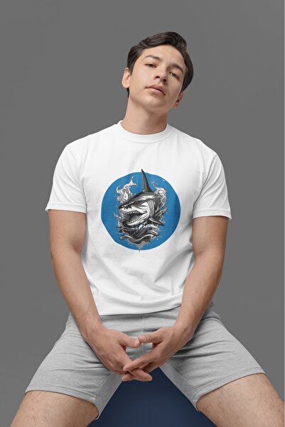 ArtYus Unisex Bărbați/Femei Rechin Colorat cu imprimeu supradimensionat bumba...