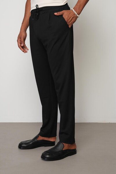 STYLE BOSS Siyah Baggy Fit Erkek Pileli Pantolon E1028
