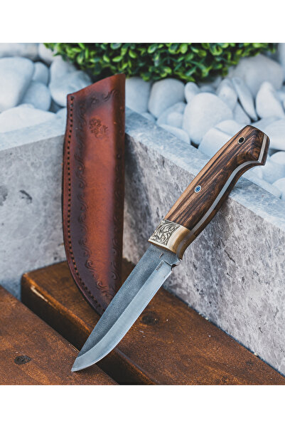 Huğlu Brush Craft Bitki İşlemeli Ceviz Kabzalı Bıçak