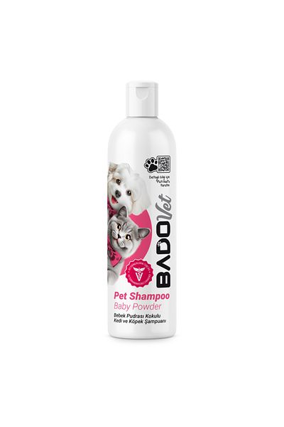 BAD0 Sampon lichid pentru pisici si caini, cu parfum delicat de pudra de bebelus, 400 ml