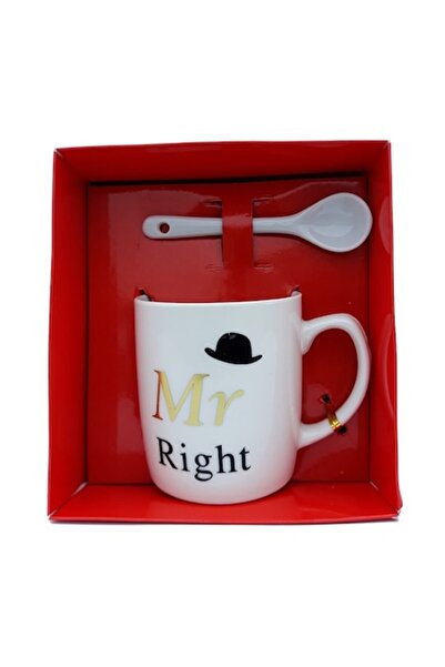 OEM Cană ceramică cu linguriță, pungă cadou, Dl./Dna. Right, 200ml