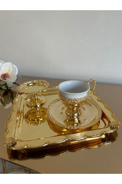 vanilya accessory Brass Single Groom Coffee Set Gold