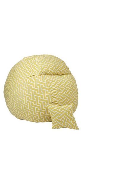 Pufrelax Set Fotoliu King Size cu Perna, Material Textil - Zippity Yellow