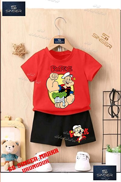 SS SİNSER تي شيرت للأطفال للجنسين "BASELINE LEADER MUSCLE AND SPINACH" مطبوع ...