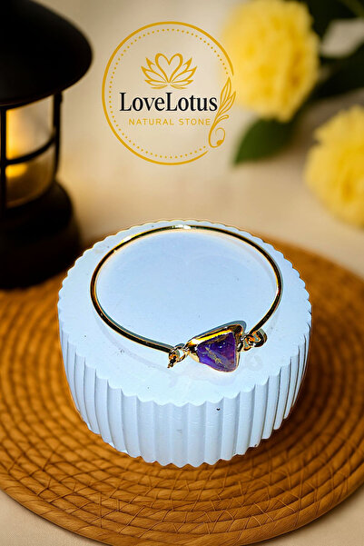 LOVELOTUS تصميم خاص لسوار من الفولاذ والأحجار الكريمة الطبيعية للنساء