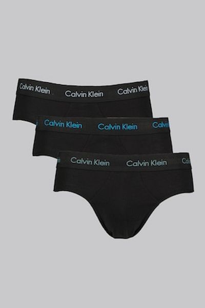 Calvin Klein , Set de chiloti cu banda logo in talie - 3 perechi, Negru, Albastru, S