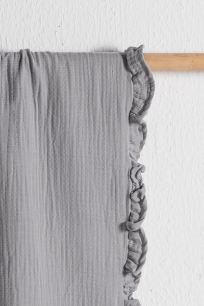 Kanz Frilly 100% Cotton 4 Layer Muslin Baby Blanket - Gray
