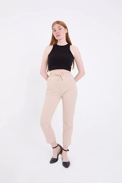 MODA Women's Full Mold Basic Tracksuit Trousers - Beige
