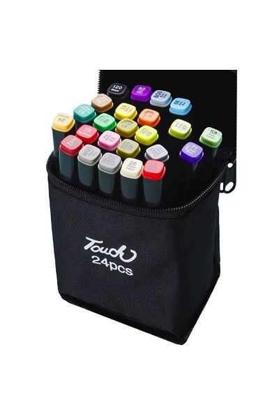 Flippy Markere tactile, rabatabile, set mare de peste 24 de culori, vârf lat, vârf precis, multicolore