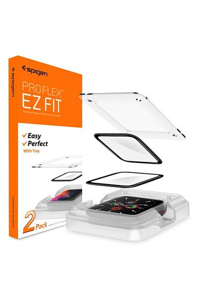 Spigen Protector de ecran pentru Apple Watch 4/5/6/SE/SE 2 44mm, ProFlex EZ Fit, X1535, Negru