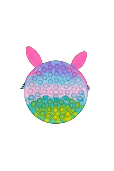 Flippy Jucărie antistres din silicon, Pop It Bag, 16 cm, Iepuraș, Macarons