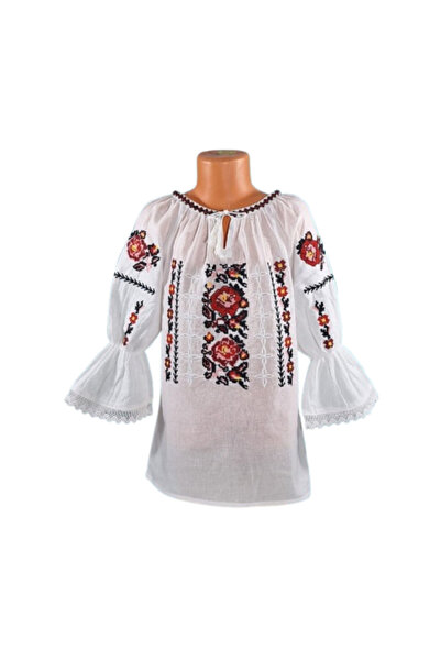 OEM Bluză națională, bumbac, broderie florală, 8 ani