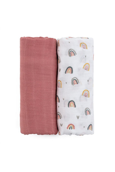 Petite&Mars Σετ 2 πάνες, Petite&Mars, Misty Rose Rainbow, μουσελίνα μπαμπού, ...