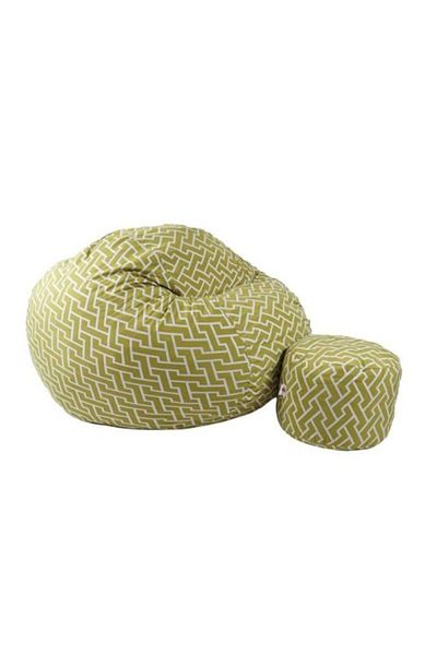 Pufrelax Set Fotoliu King Size cu Otoman (suport picioare), Material Textil - Zippity Green