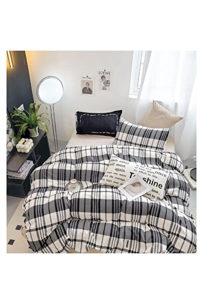 OEM Double bed linen with elastic, 6 pieces, 2 people, 240X250cm, Superior Finet, Checkered Print,