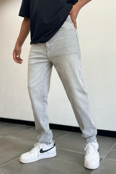 Denim Republic Men's Gray Boyfriend Pants Lycra