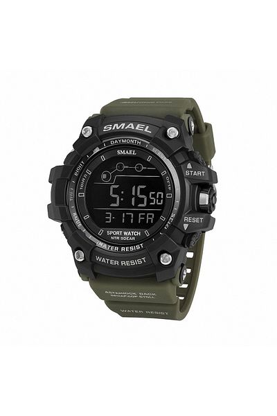 divendi-ro Men's Military Watch SMAEL waterproof LED display Green color