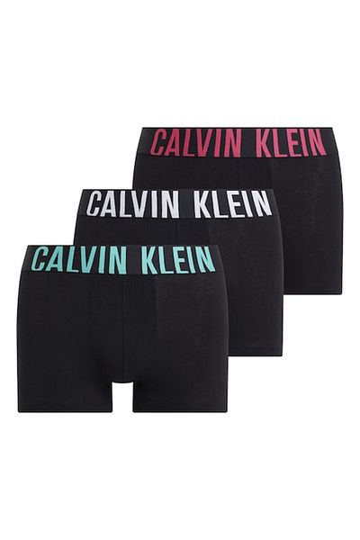 Calvin Klein , Set of boxers with logo waistband - 3 pairs, White, Black, Turquoise, XL