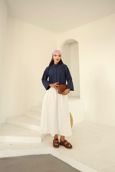Vegove Poplin Basic Shirt Navy Blue