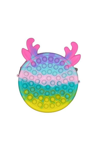 Flippy Sac de silicon antistres, Pop It Bag, 16 cm, Reni, Macarons