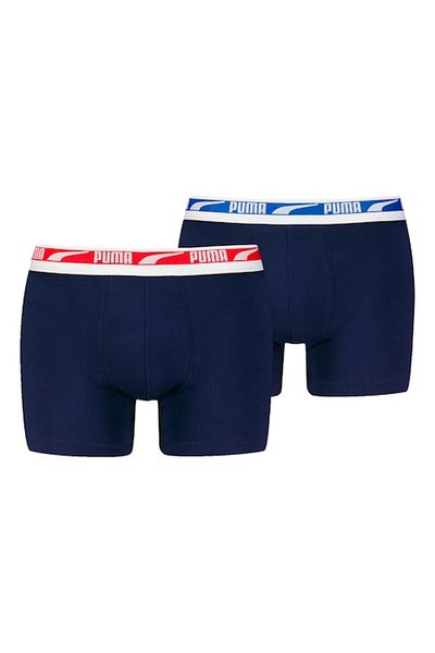 Puma , Set of Boxers with Logo Band in Waist - 2 Pairs, Dark Blue, Indigo, 2XL