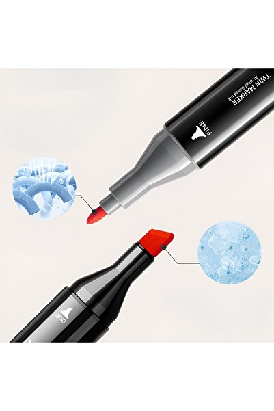 Bibilel Kids Boxed Set of 36 Alcohol Markers, Artist Markers, Plastic Case with Handle, Multicolor