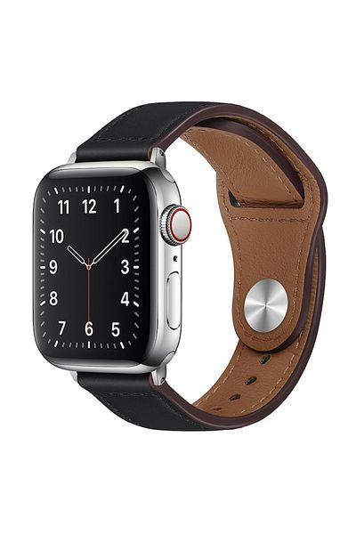Techsuit Curea de ceas bărbătească pentru Apple Watch 1/2/3/4/5/6/7/8/9/SE/SE 2 38/40/41 mm, X1370, neagră
