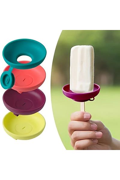 GlassySKY (Burgundy Purple)Ice Cream Holder Carrier Slikon Stand,Drip and Clothing Anti-Fouling,Summer Vacation