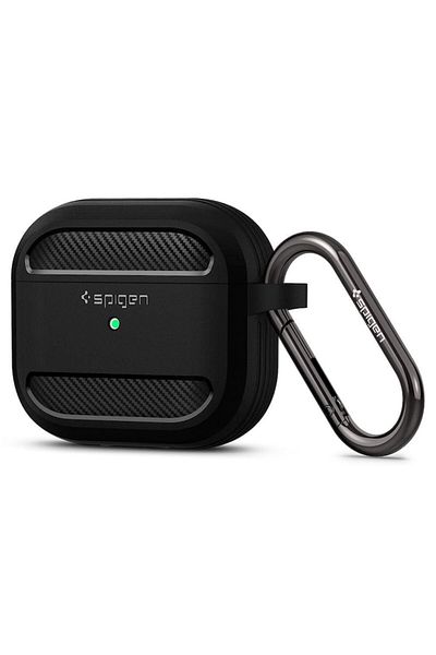 Spigen Carcasă Rugged Armor compatibilă cu Apple AirPods 3, negru mat