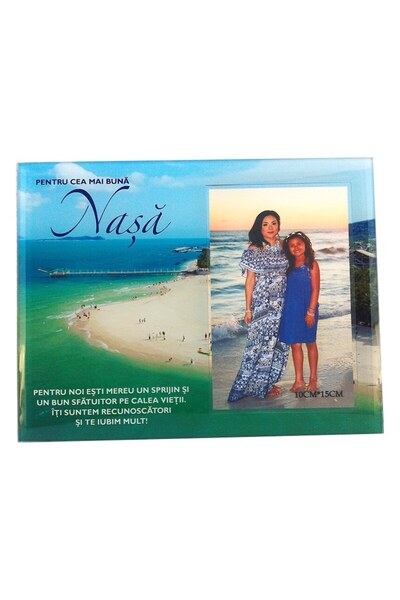 OEM Glass photo frame for 10x15 photos, with summer images and dedication for godfather, M