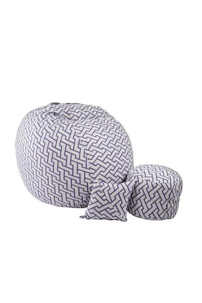 Pufrelax Set Fotoliu King Size cu Otoman (suport picioare) si Perna, Material Textil - Zappity Purple