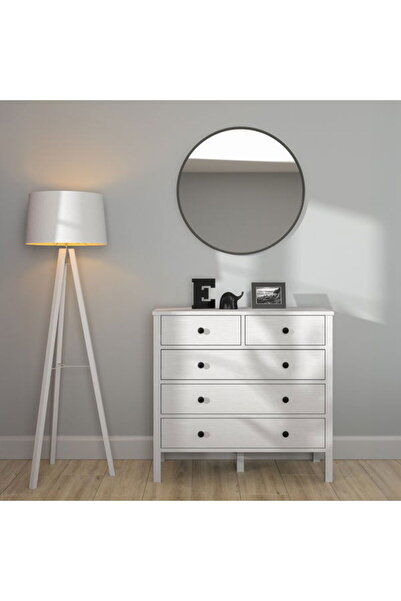 SSB Furniture Helen 5 Çekmeceli Şifonyer - Beyaz - 85x40x90 cm