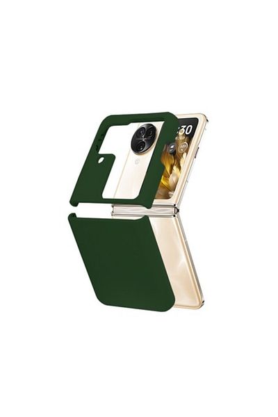 Axios Husa Cu Grad Ridicat de Protectie pentru Oppo Find N3 Flip, Stylish Look, Silicon, Verde inchis