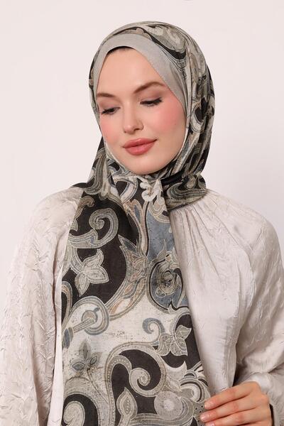 LuvenSara Patterned Silk Shawl |   Beige