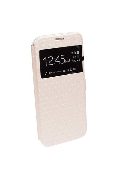 OEM Husă tip carte pentru Samsung Galaxy S7 Edge - Protecție avansată cu fereastră și bară de protecție aurie