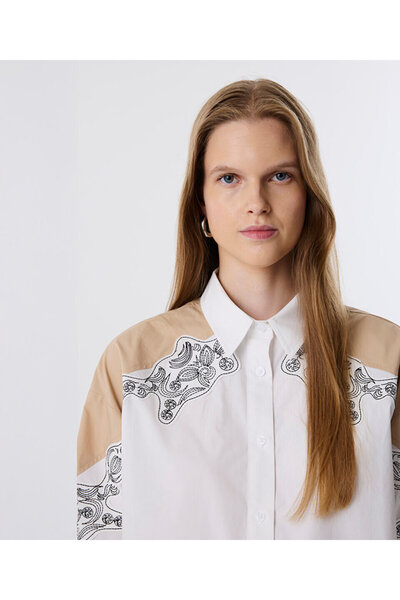 Twist NAKIŞLI VE APLİKELİ OVERSIZE GÖMLEK