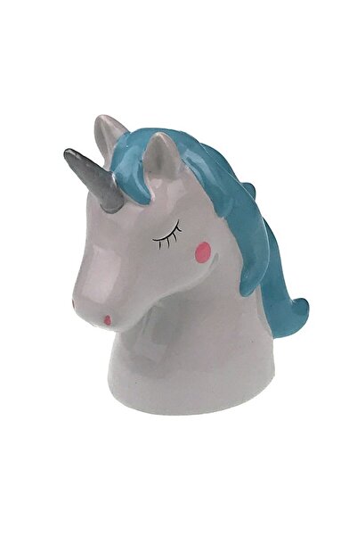 OEM Pușculiță ceramică, model unicorn, alb-albastru, 13x15cm