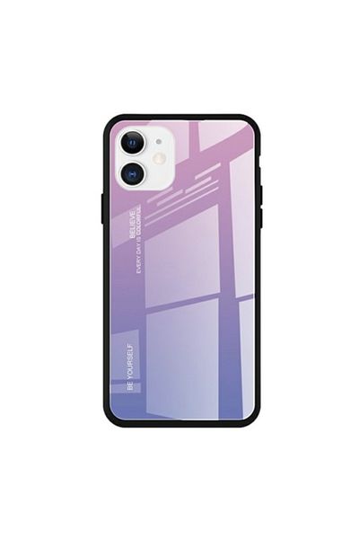 OEM Carcasă de protecție pentru iPhone 11 cu efect de gradient, protecție spate și bara de protecție, roz violet