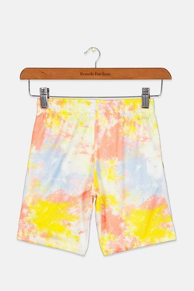 Nike Kids Boy Sportswear Fit Tie Dye Shorts, Coral and Yellow and Black