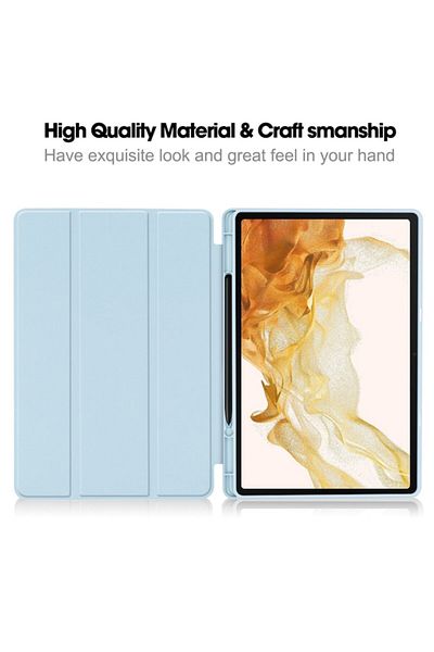 Rao Tablet Case Compatible with Samsung Galaxy Tab S7 Plus/S8 Plus, Flex Trifold, F44, TPU, Sky Blue