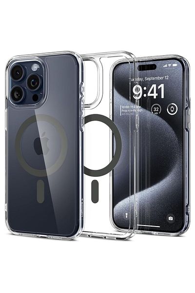Axios High Protection Case for iPhone 15 Pro Max, Premium, B878, Thermoresistant Plastic, Graphite