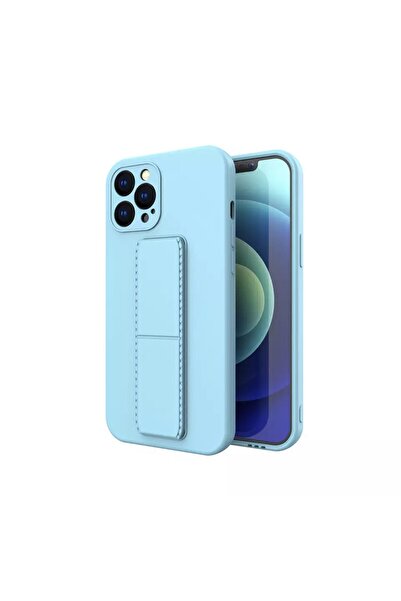 SOHO Carcasă de protecție cu suport metalic pentru iPhone 13 Pro, silicon, albastru deschis