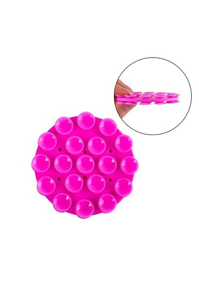 AXIO Phone Stand with Suction Cups, Round, K83, Silicone, Pink