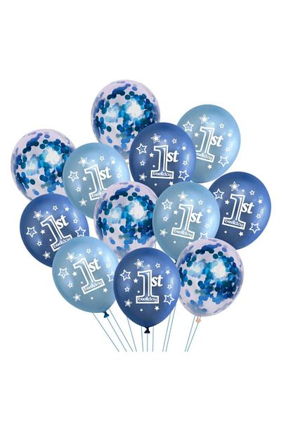 OEM Set Evia de 24 de baloane, tematica 1st Birthday cu ghirlanda multicolora