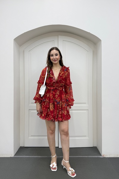 Narferita Destiny Fırfırlı Volanlı Elbise