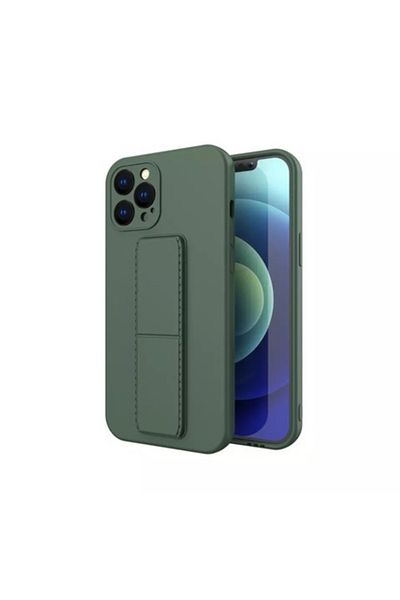 OEM Carcasă de telefon cu suport magnetic din metal și silicon pentru iPhone 13 Pro, verde