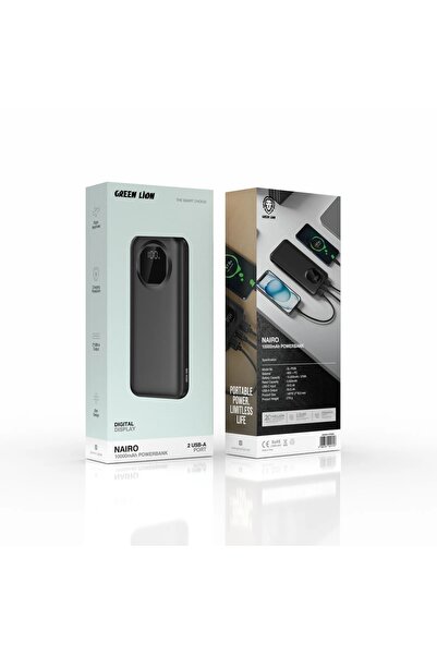 Green Lion Nairo 10000Mah Power Bank - Black