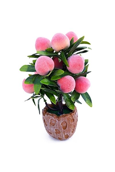 OEM Brad decorativ din plastic, fructe într-un ghiveci cu pietricele, 15x20cm...