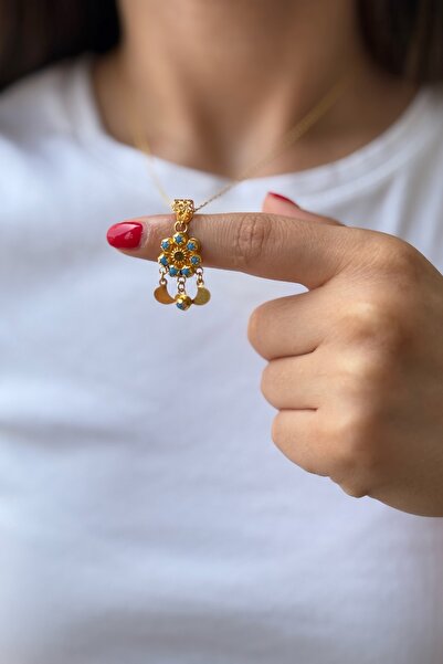 Utku Kuyumculuk 22 AYAR ÖZEL TASARIM ÇİÇEK MODELİ ALTIN KOLYE