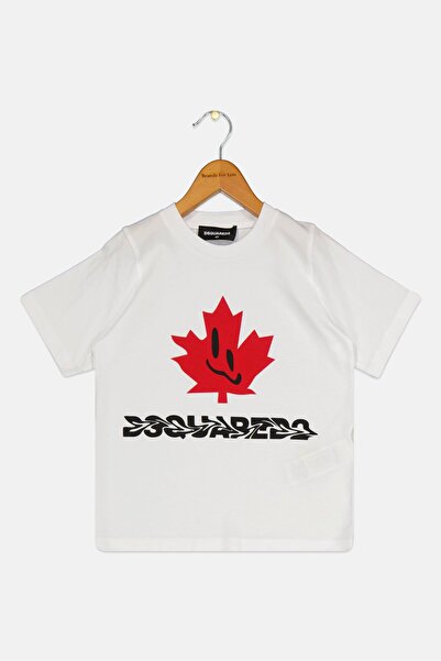DSquared2 Toddlers Boy Short Sleeves Brand Logo T-Shirt, White
